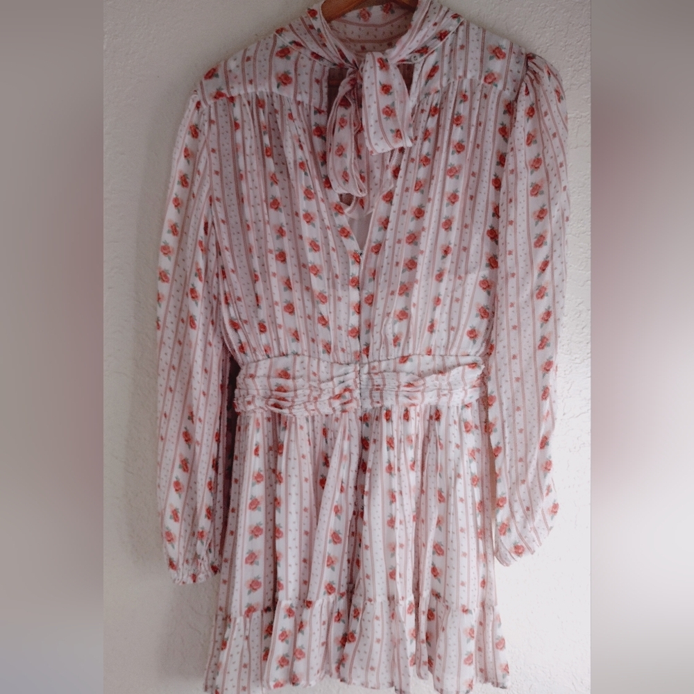 Anthropologie Let Me Be Floral High-Neck Mini Dress - Picture 10 of 11
